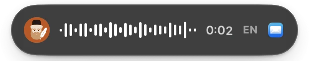 The Scribla pill on the Mac while dictating