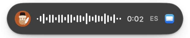La pastilla de Scribla en el Mac durante el dictado